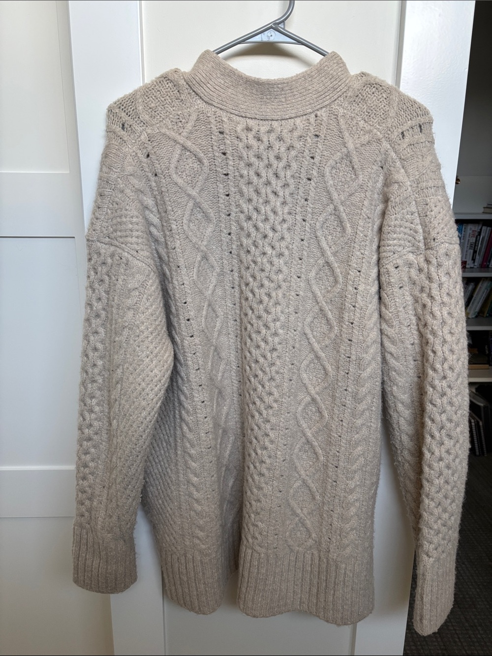 J. Crew Neutral Beige Cable-Knit Button Cardigan - Picture 3 of 3